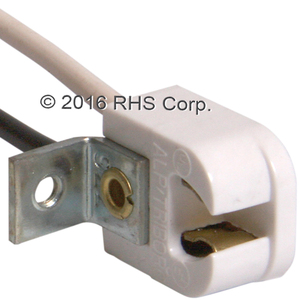 GLASTENDERSOCKET, 7" LEADS 600V 75W LAMP